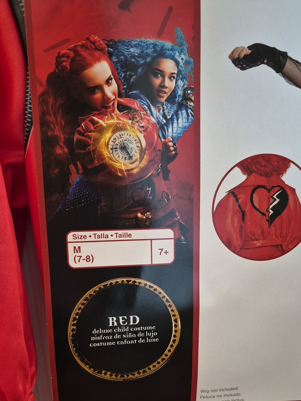 Disney Red "Rise of Red" Inspired Kids Costume Top with Black Mesh Sleeves - Picture 3 of 6